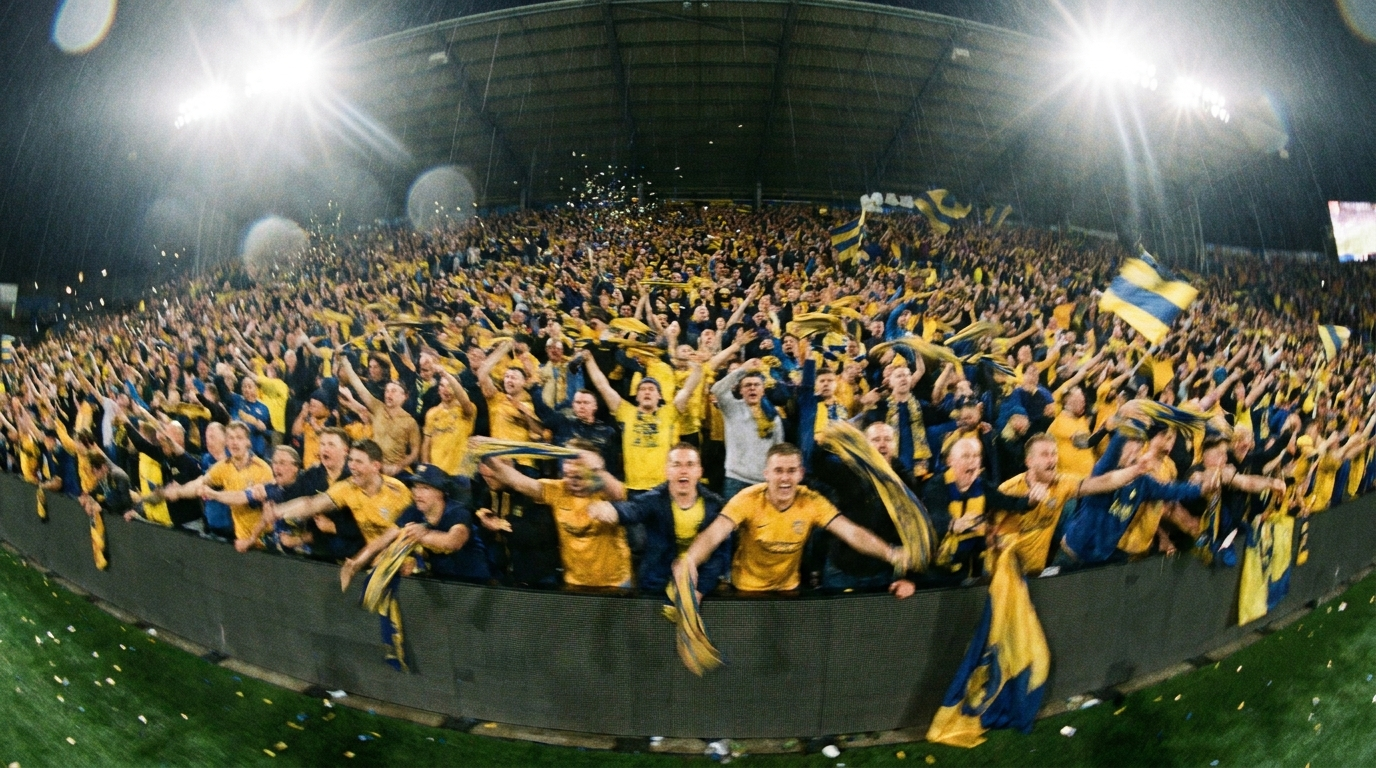 Stadium crowd celebrating — global sports events coverage